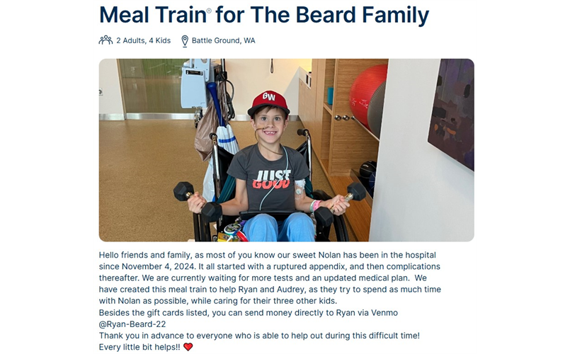 Meal Train for The Beard Family